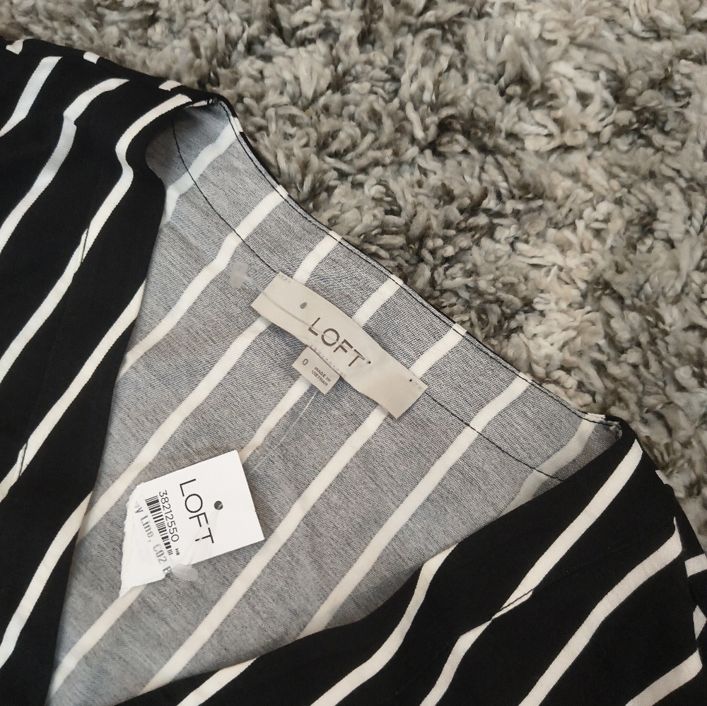 Loft Striped Tie Waist Midi Dress - Picture 5 of 6